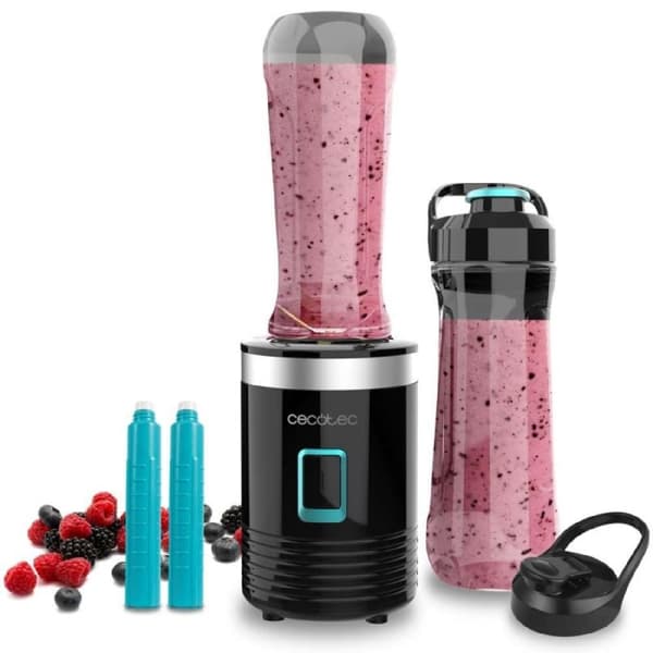 Cecotec Smoothie blender with portable bottle, 4 blades coated with black titanium and 350 W.