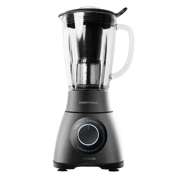 Cecotec Jug blender with stainless-steel finish, 2500 W, blades coated with black titanium and capacity for 1.8 L. Includes filter for shakes without