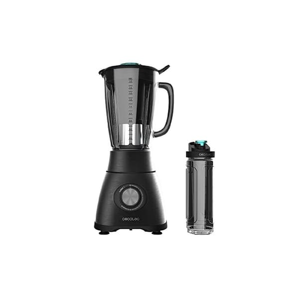 Cecotec American-style jug blender with 2500 W, with 6 blades coated with black titanium, 1.8-litre heatproof jar and portable bottle.