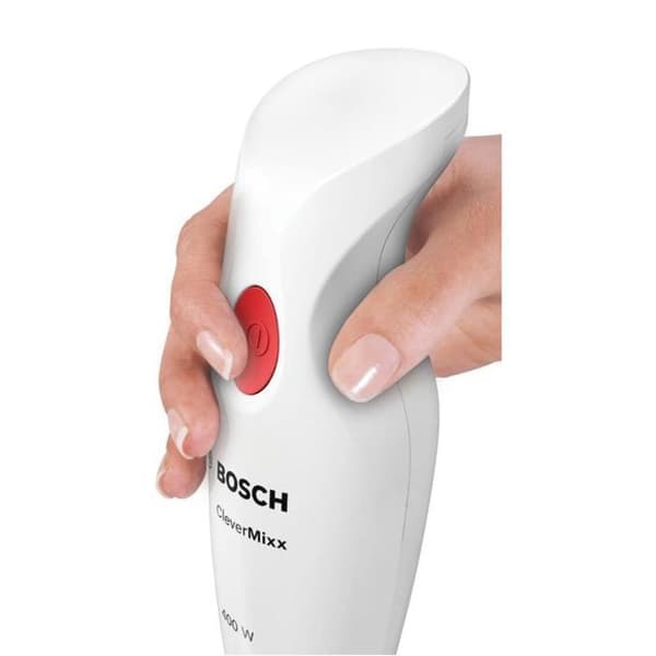CleverMixx MSM24100 stavmixer - BOSCH - 400W - Avtagbar fot i rostfritt stål - 1 hastighet - Mixerskål - Vit