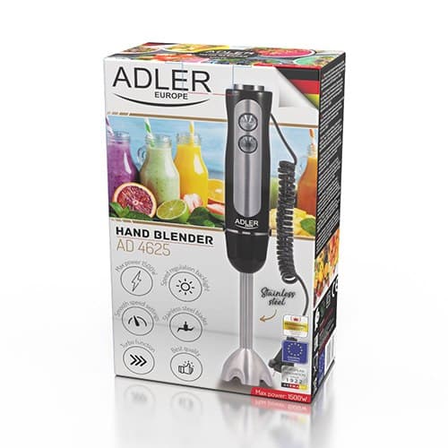 Adler | AD 4625b | Stavblender | Stavblender | 850 W | Antal hastigheder 5 | Turbo-tilstand | Sort
