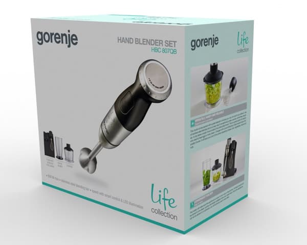Gorenje | HBC807QB | 800 W | Blender | Stavblender | Antal hastigheder Variabel | Chopper | Sort