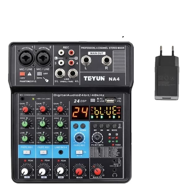 Mixerbord, Bluetooth-anslutning, 24 DSP-effekter, EU-kontakt