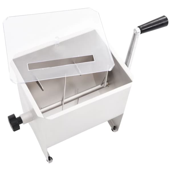 Manuell köttblandare med lock silver rostfritt stål - Köttblandare - Köttstrimlare - Home & Living