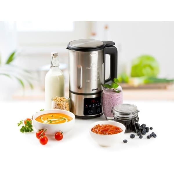 DOMO uppvärmd mixer - Rostfritt stål - 1,2 L - 6 program - 800 Watt - DO727BL