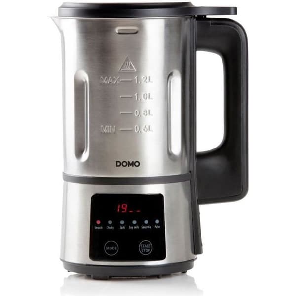 DOMO uppvärmd mixer - Rostfritt stål - 1,2 L - 6 program - 800 Watt - DO727BL