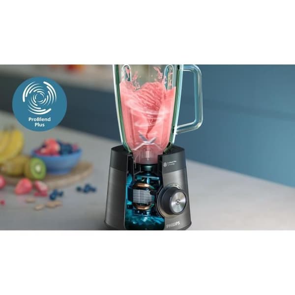 Mixer - PHILIPS HR3041/00 - 2 L skål - flaska ingår - avtagbara blad - Grå