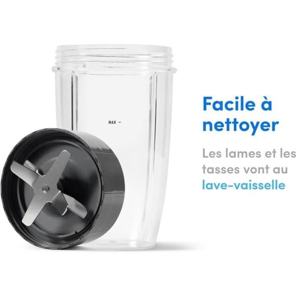 Blender - NUTRIBULLET - NB606DG - 600 W - 2 muggar inkluderade 700 ml och 500 ml - Grå - Utan BPA