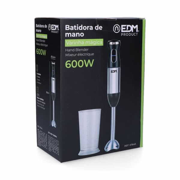 Håndblender EDM 07645 Sort Sølvfarvet 600 W