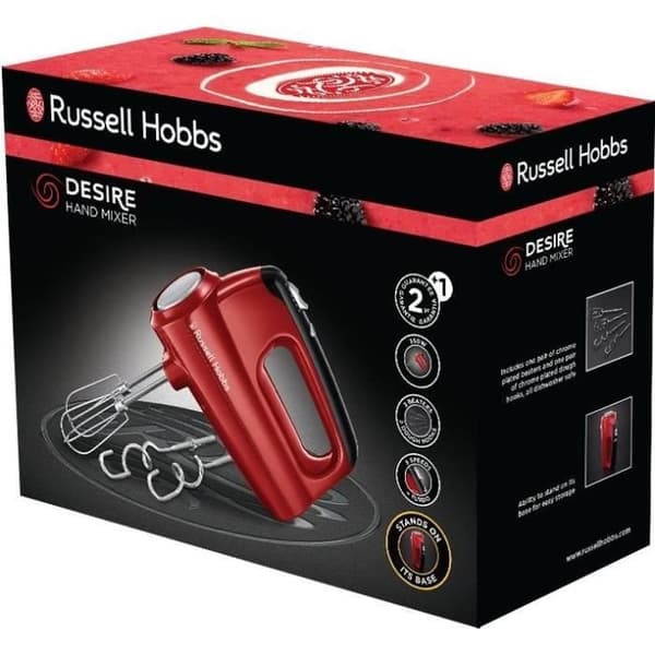 Elblandare - RUSSELL HOBBS - Desire 24670-56 - 350 W - 5 hastigheter + Turbo - Röd / Svart