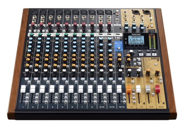 Tascam MODEL 16 äänimikseri 16 kanavaa 20 - 30000 Hz musta, kulta, puu