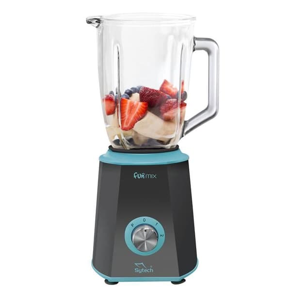 Glasmixer 600W - 6 blad i rostfritt stål - svarta