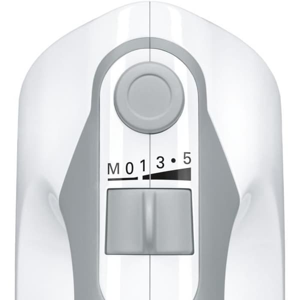 Batteri Bosch - MFQ36440 - 450 W - 5 hastigheter - 2 vispar / 2 degkrokar i rostfritt stål - Mätbägare med lock - Vit / Grå