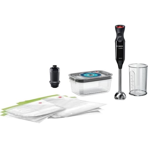 ErgoMixx stavmixer - BOSCH - 1000 W - Fot i rostfritt stål med 4 vassa blad - 12 hastigheter + turbo - Svart