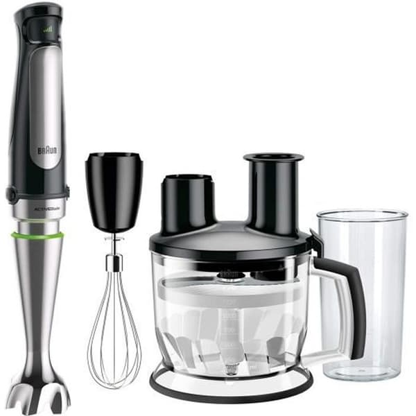 Braun Multiquick 7 MQ 7075X Stavmixer 1000 W med ActiveBlade-teknik, kvarn, visp och matberedare med 8 tillbehör