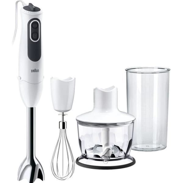 Stavmixer med hackare BRAUN MQ3135WH - Vit - PowerBell och Splash-kontrollteknik - 750 Watt