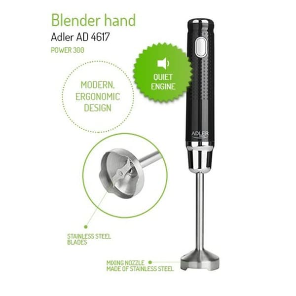 Håndblender Adler AD 4617 Sort Multifarvet Sølvfarvet 350 W