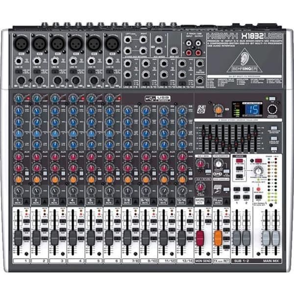Mixerskonsol och Interface BEHRINGER X1832USB - 6 mikkanaler - 3 bands EQ - Effektprocessor