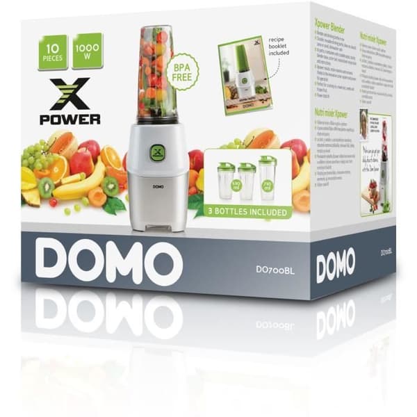Xpower Blender - DOMO - DO700BL - 1000 W - 3 flaskor - 10 stycken - Grå