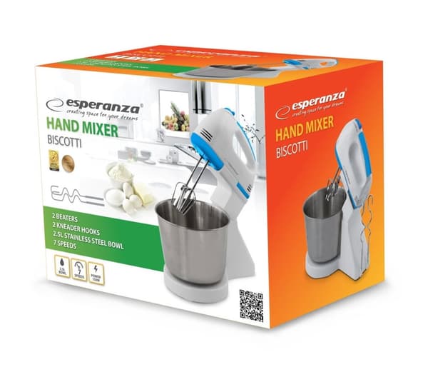 Esperanza EKM019WB Mixer med skål