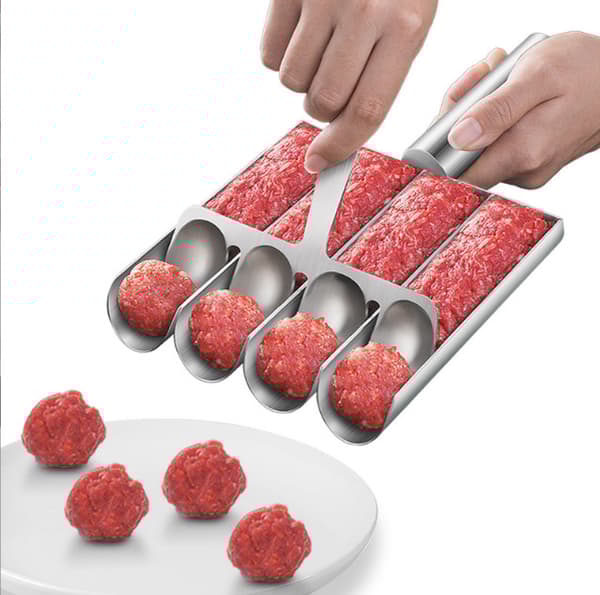INF Frikadeller sæt med ske - Frikadelleform i rustfrit stål til perfekte frikadeller