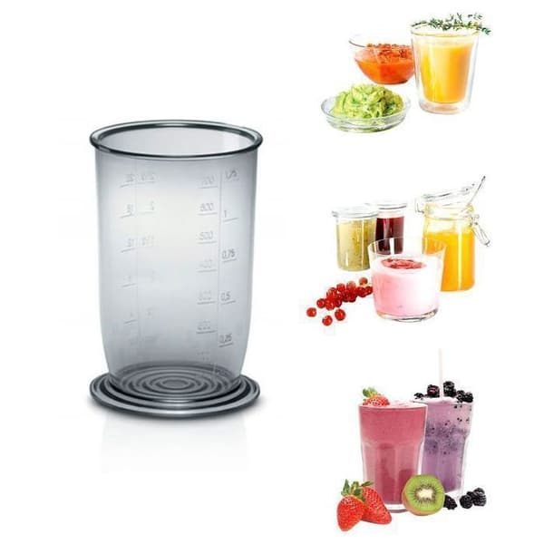 Stavmixer - BOSCH - CleverMixx - 600 W - fot i rostfritt stål - mixerskål - minihackare - rostfri visp - Vit