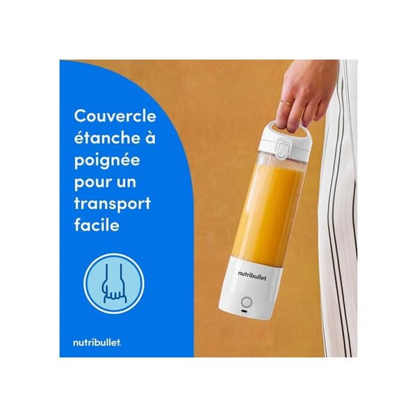 Stavmixer - NUTRiBULLET - NBP003W - Opladdningsbar USB-C - Vit - Kompakt och lätt