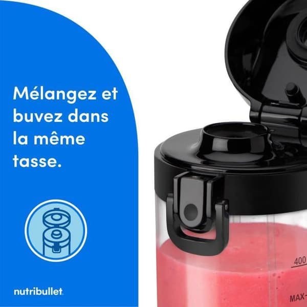 Blender bärbar - NUTRIBULLET - NBP003B - 100 W - 475 ml - Utan BPA - Svart