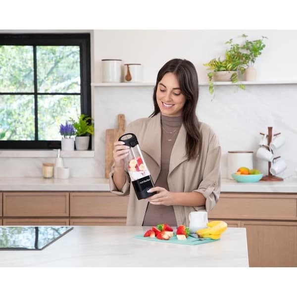 Blender Portable Nutribullet - Mini Blender med kniv i rostfritt stål 4 punkter - USB-C uppladdningsbar - 475ml Tritan utan BPA