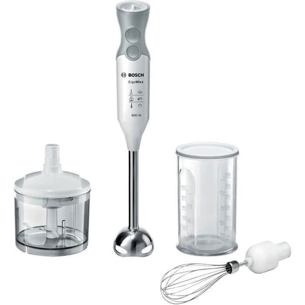 BOSCH MSM66150 ERGOMIXX stavmixer - Avtagbar fot i rostfritt stål, 600W, 12 hastigheter + turbo