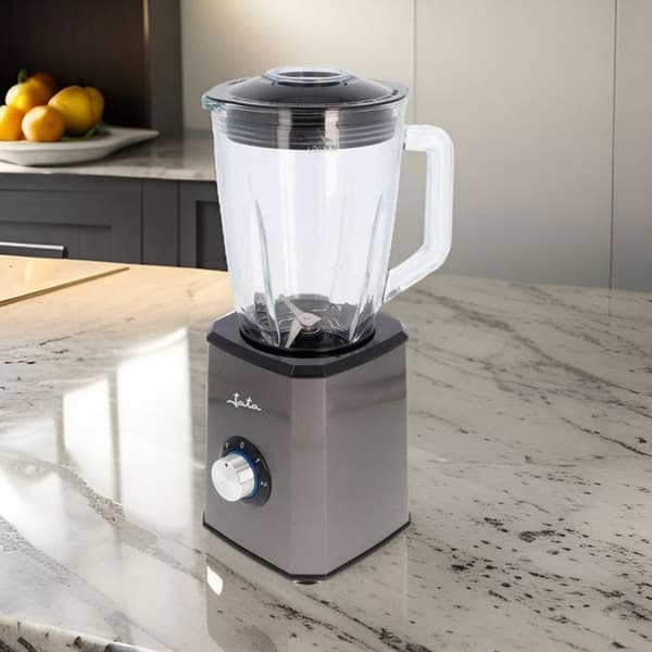 JATA JEBT1500 mixerblandare, hölje i rostfritt stål, glasskål, kapacitet 1,5 liter, mycket kraftfull motor, 1200W