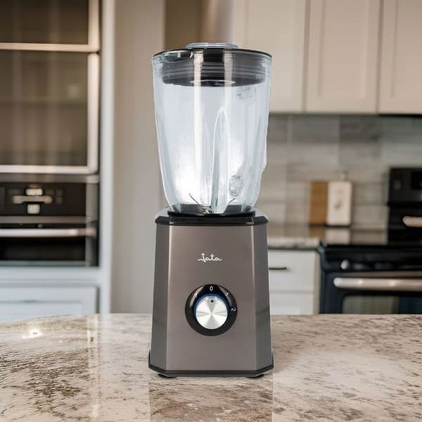 JATA JEBT1500 mixerblandare, hölje i rostfritt stål, glasskål, kapacitet 1,5 liter, mycket kraftfull motor, 1200W