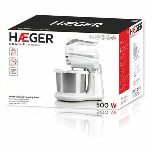 Dej-Mikser med Skål Haeger BL-5BW.009A 2 L 500 W 500W