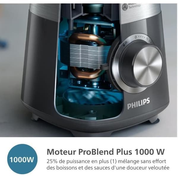 Blender - Philips - 5000 Series - Motor 1000W - ProBlend Plus - 2 Liter - Svart