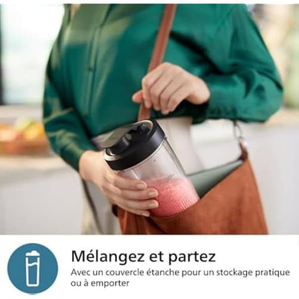 Mixskål blender - PHILIPS - 5000 Series - Effekt 800W - ProBlend Plus teknologi - Avtagbara knivar