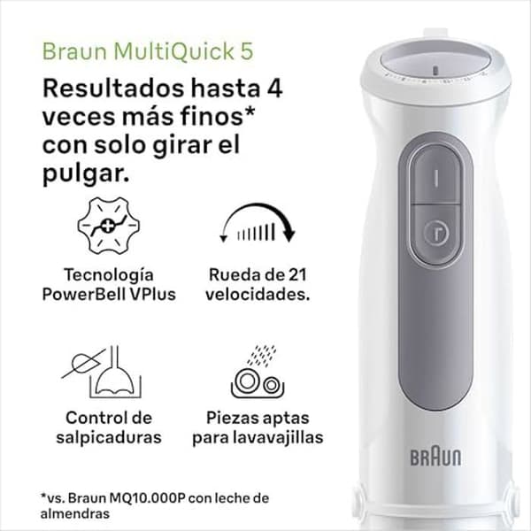 Handmixare - BRAUN - MultiQuick 5 MQ 50.001 - 1000W - 21 hastigheter + Turbo - PowerBell Plus-teknologi