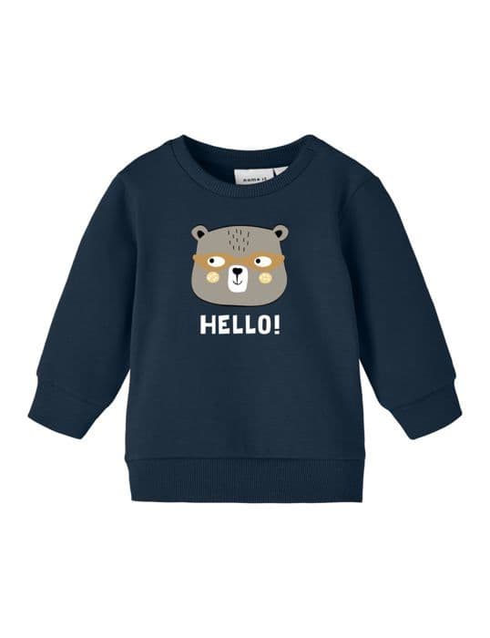 Namnge det - 13235508 - NBMVONNE LS SWEAT BOX BRU SET, Träningsset för pojkar, Mörk safir/Detalj:HEJ,