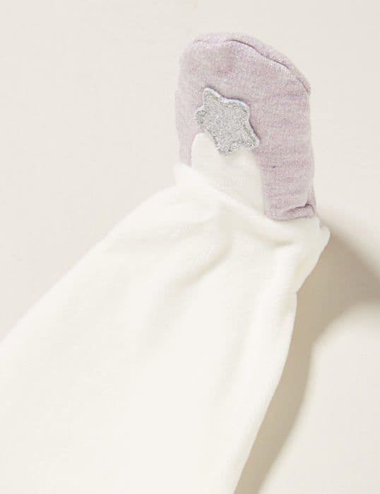 Robotbabysamtal - Chicco robotbabyväska, enhörningsoverall i chenille med fot, babyflicka, vit (359), 9 månader