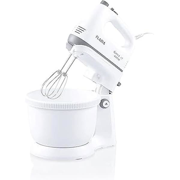 Flama Mixer och knådare med roterande skål 1417FL, 400 W, vit, 5 hastigheter, 3,4 l kapacitet, turbofunktion, avtagbar