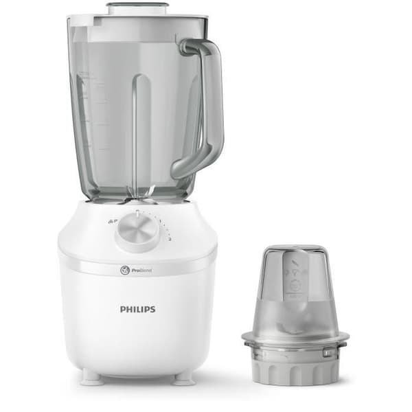 Blender - PHILIPS - Serie 3000 HR2291/20 - Glasbehållare - Kapacitet 1.25L - 2 hastigheter - 600W - Vit