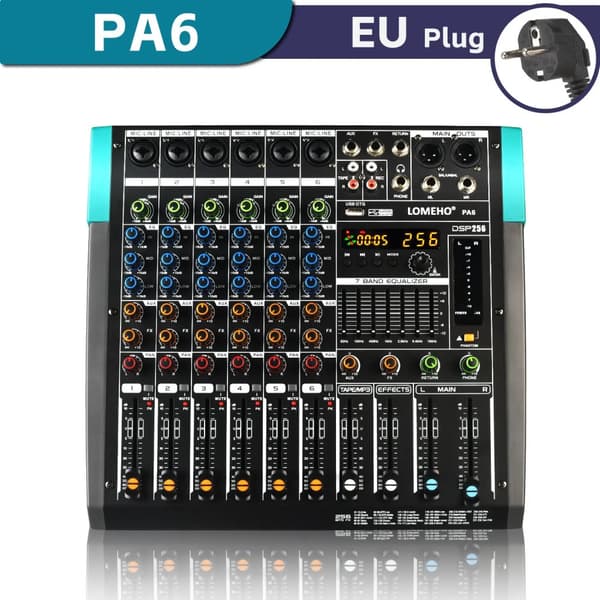 Mixerkonsol, Bluetooth-anslutning, 256 digitala effekter,EU PLUG