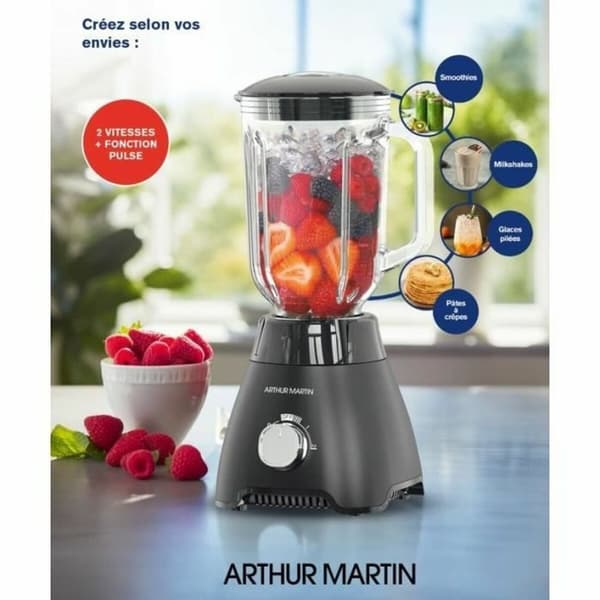 Glasmixer Arthur Martin AMPB40 Transparent 400 W 1,5 L