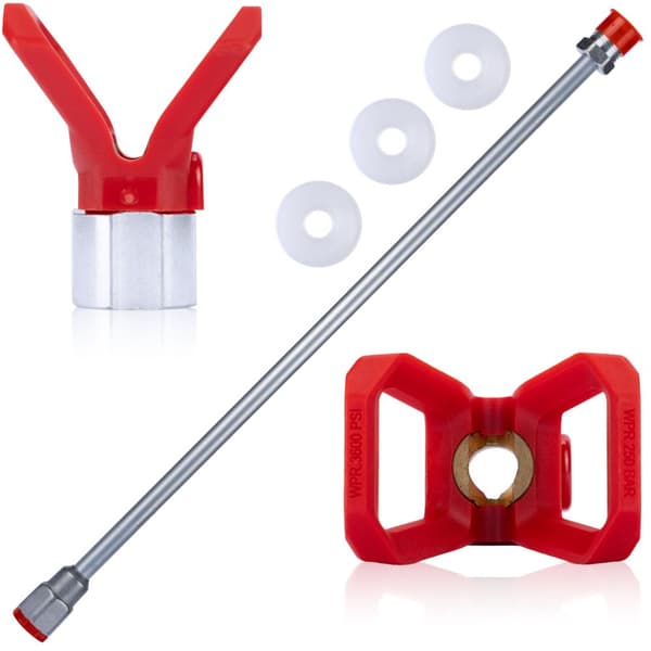 Rosfix lanse til sprøjtepistol 150 cm + 3x Rosfix pakning til sprøjtepistol 1 stk. + Rosfix dysedæksel i rustfrit stål