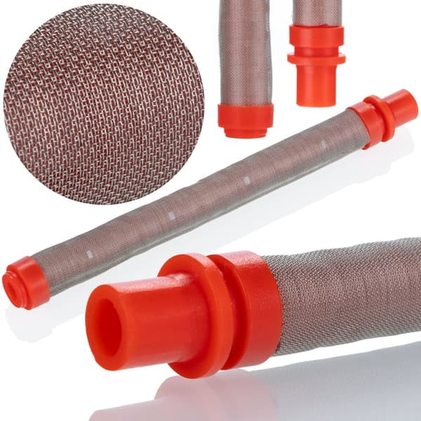 Rødt 200 mesh fingerfilter til en malerenhed