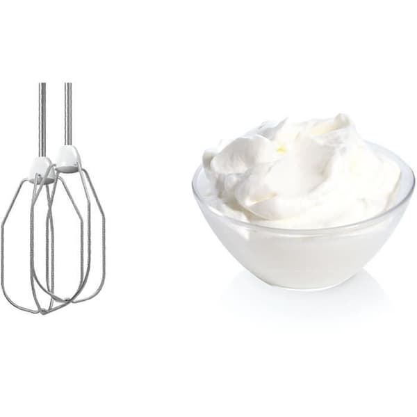 Batteur BOSCH CleverMixx MFQ3030 - 350 W - 4 hastigheter - Pulsfunktion - 2 krokar + 2 vispar i rostfritt stål - Vit