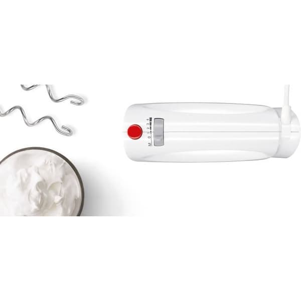 Batteur BOSCH CleverMixx MFQ3030 - 350 W - 4 hastigheter - Pulsfunktion - 2 krokar + 2 vispar i rostfritt stål - Vit