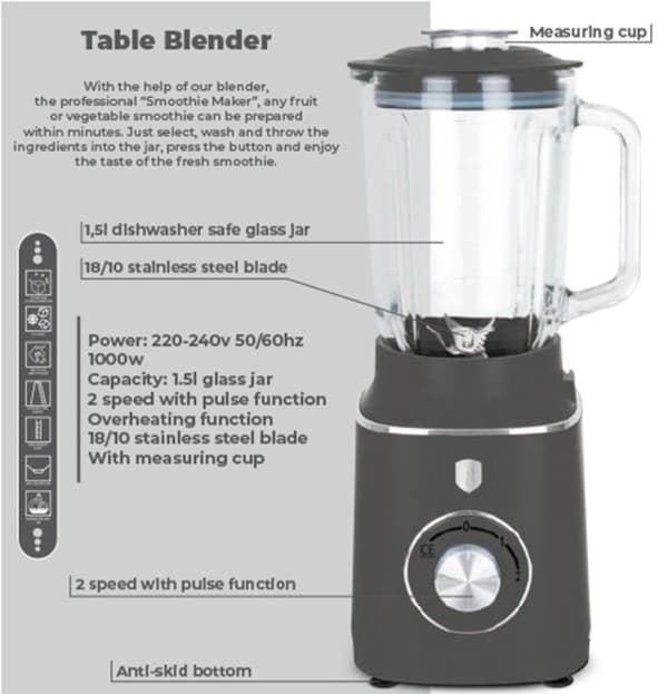 BERLINGER HAUS BH-9539 ANTRACITBLADER