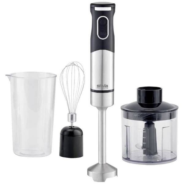 Silva Homeline SMS 6502 Stavmixer 700 W med mätkopp, med hacktillbehör, visp i rostfritt stål, svart