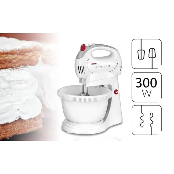 Bakmaskin med roterande skål 2,4 L, 5 hastigheter + turbo MPM MMR-17Z 300W Vit
