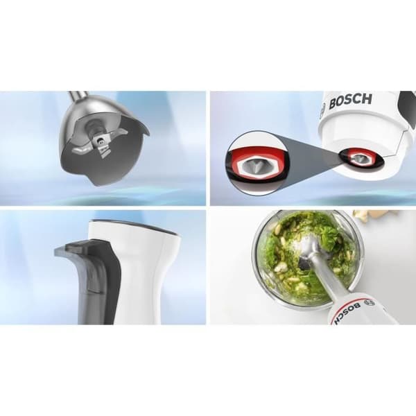Stavmixer - BOSCH - MSM4W210 ErgoMaster - 600W motor - 4 QuattroBlade blad - Avtryckarhastighetsspak + turbo